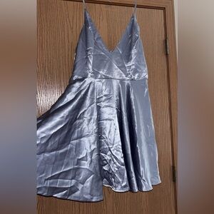 Elegant Silver V-Neck Dress